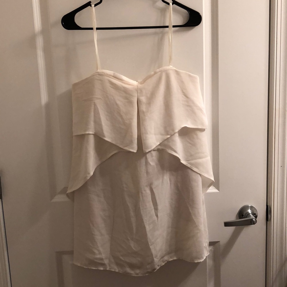 BCBG white strapless dress